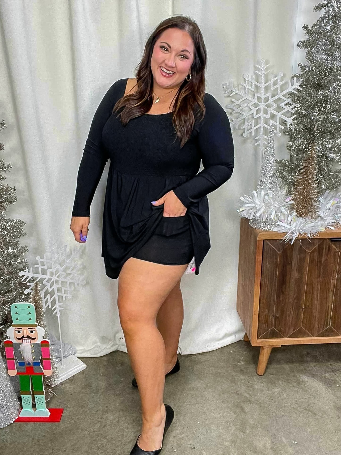 In the Thick of It Long Sleeve Skort Dress