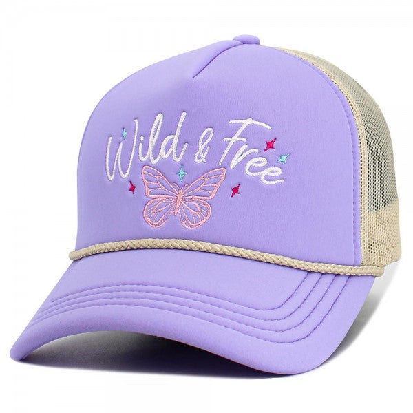 Vintage Embroidered "Wild & Free" Trucker Hat