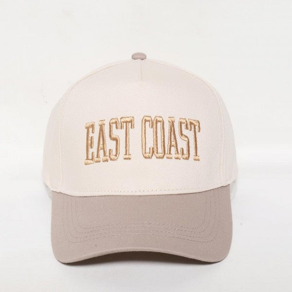 'East Coast' Embroidered Two Tone Baseball Cap
