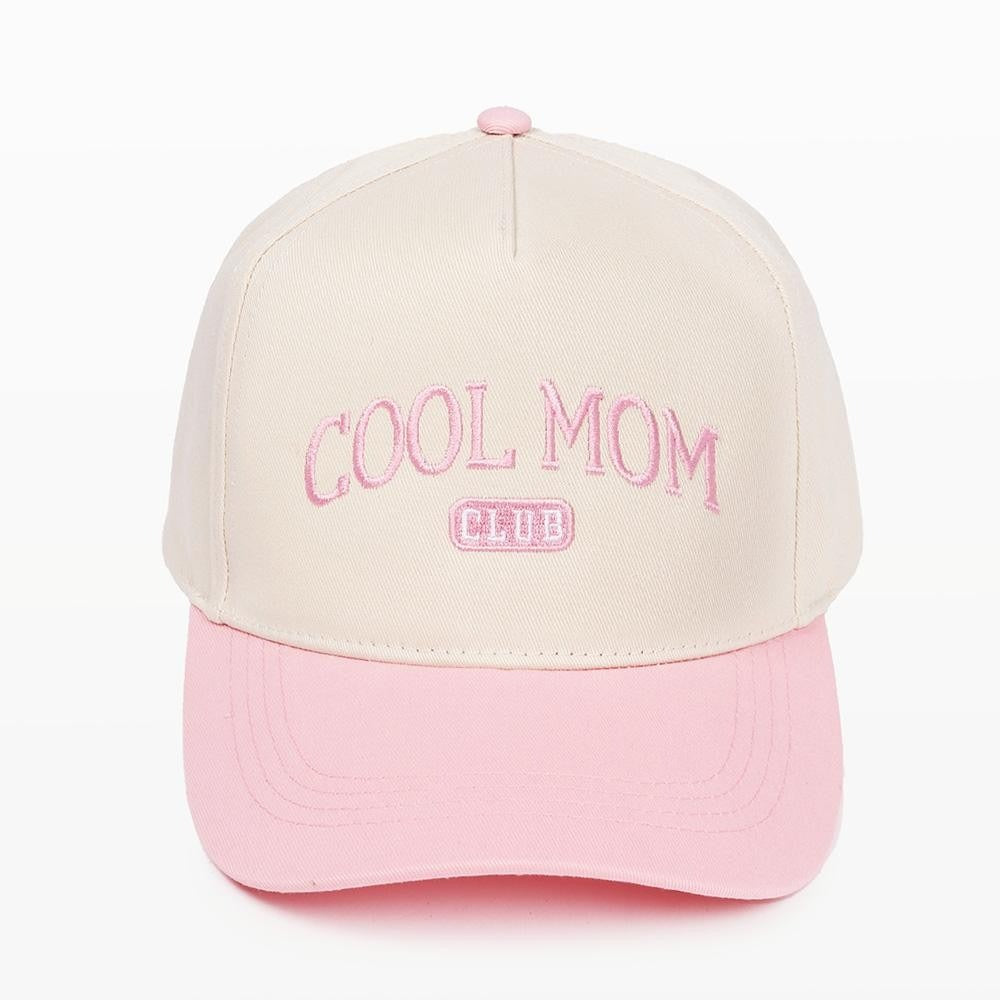 "Cool Mom Club" Embroidered Two Tone Baseball Cap