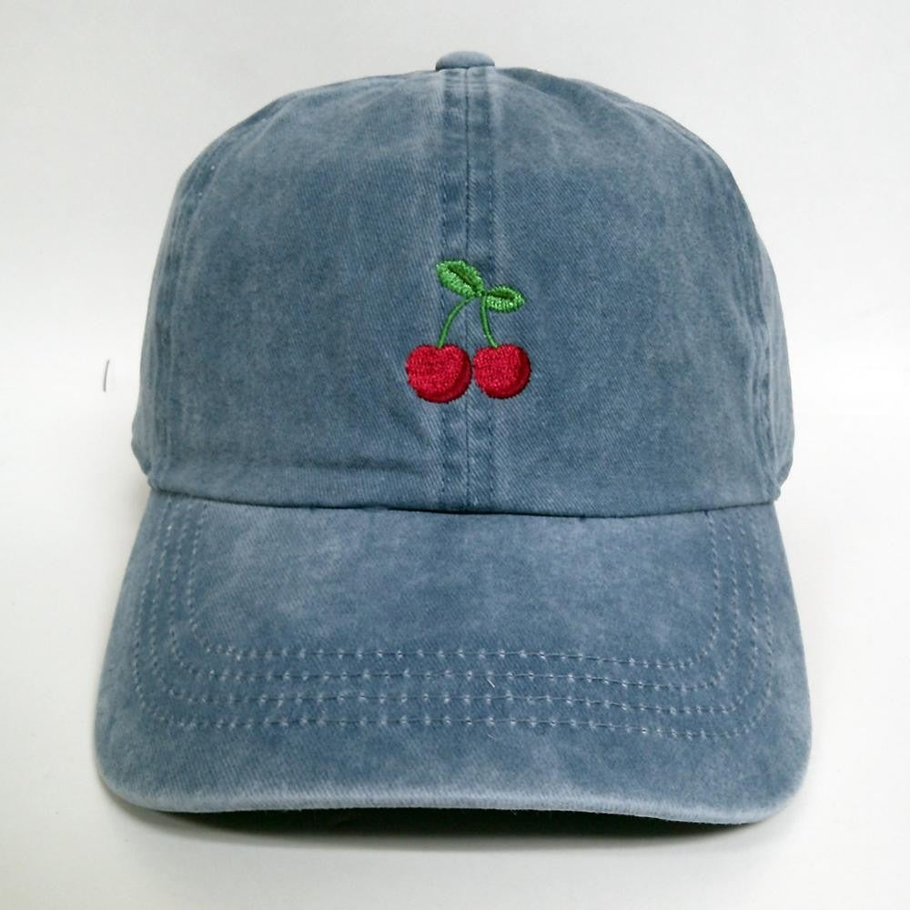 Embroidered Cherries Baseball Cap