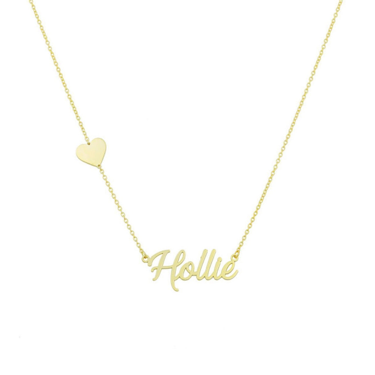 Water Resistant Custom Script and Symbol Nameplate Necklace