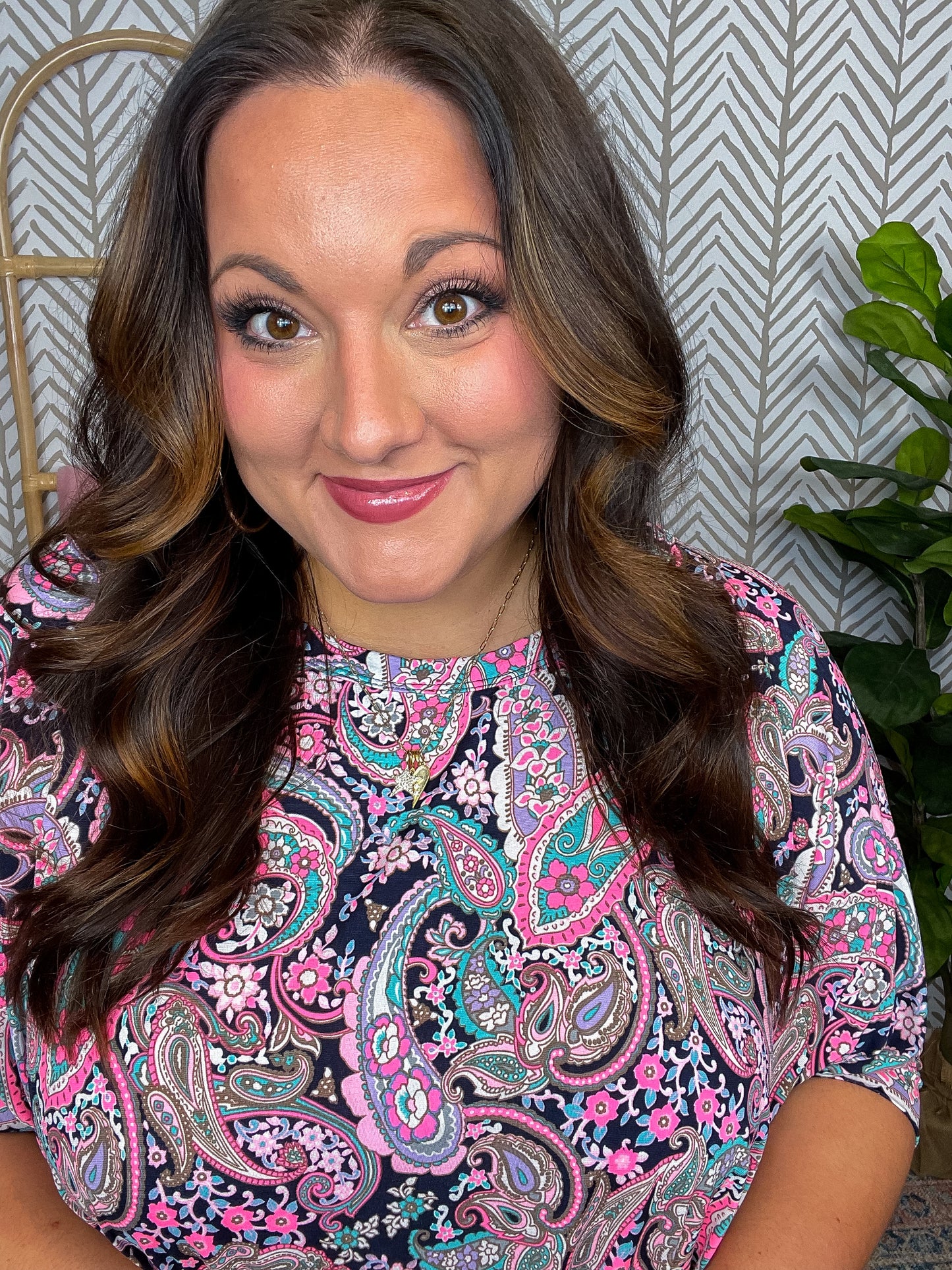 Essentially You Top in Pink Paisley