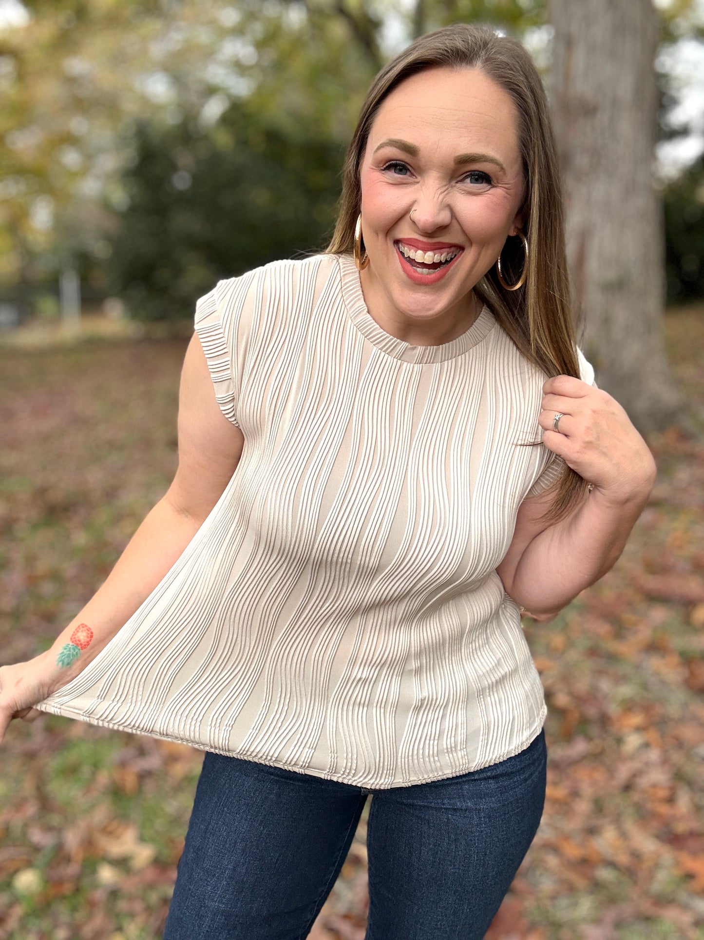 Flow With Me Embossed Top