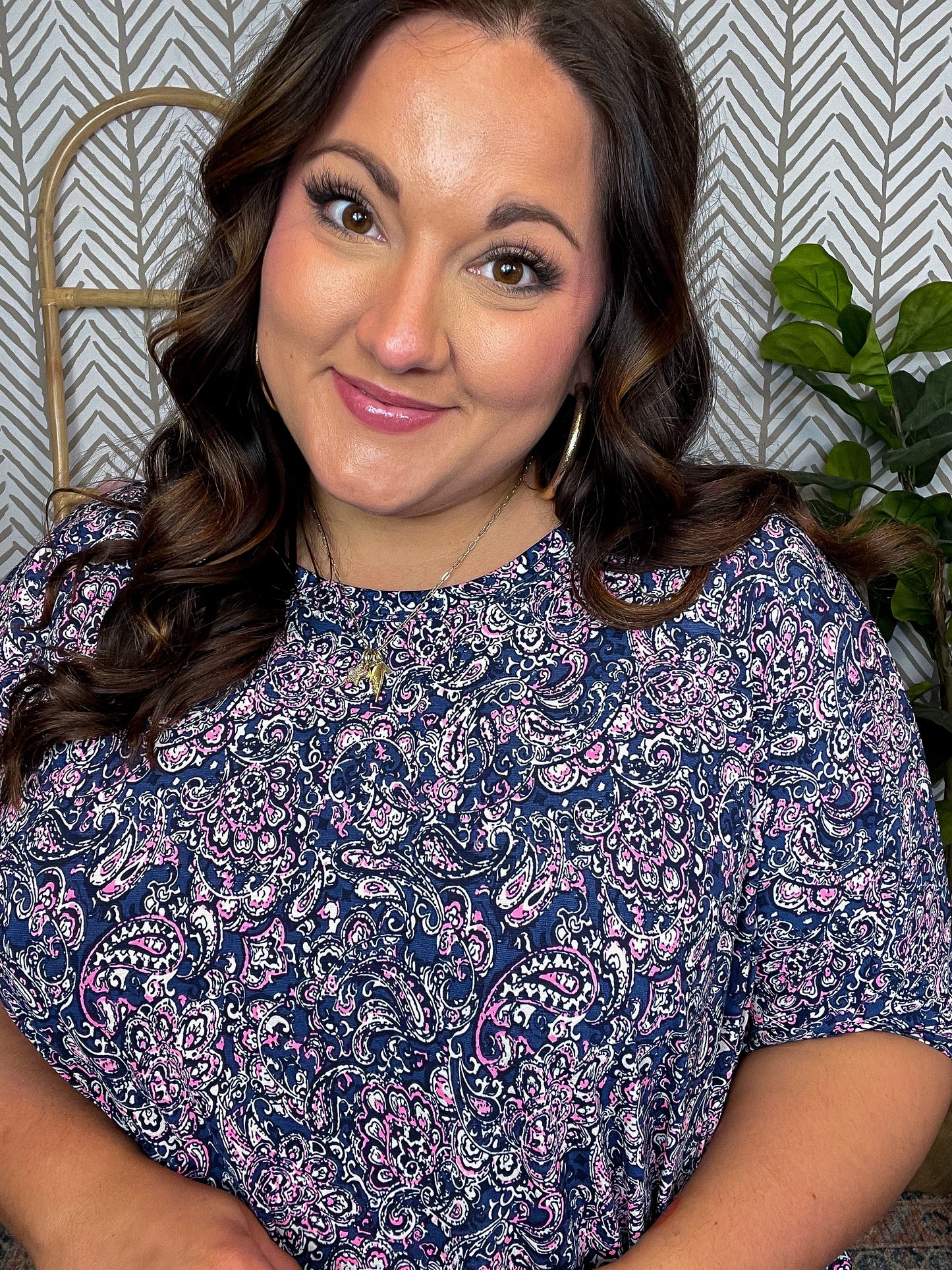 Essential Blouse in Navy Paisley