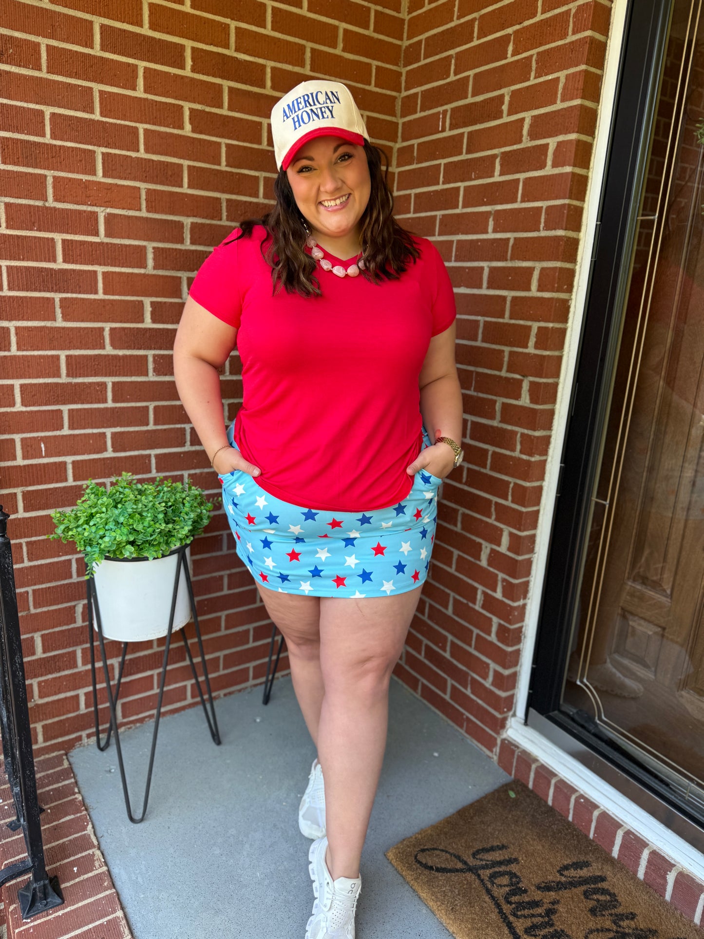 Perfect Red V-neck Basic Tee