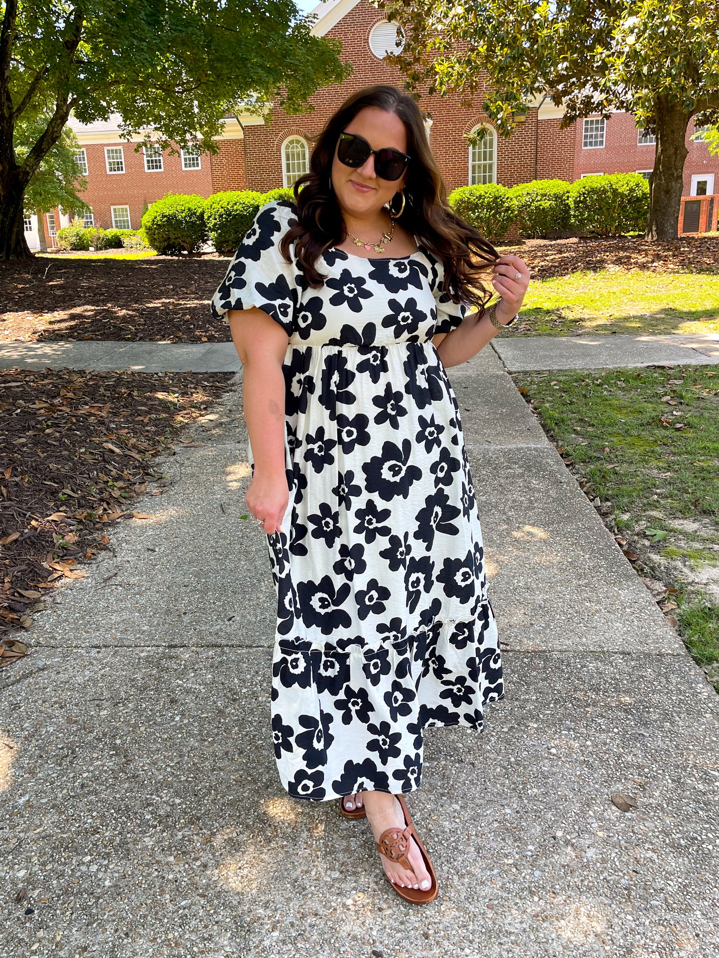 The Hot Topic Square Neck Floral Dress