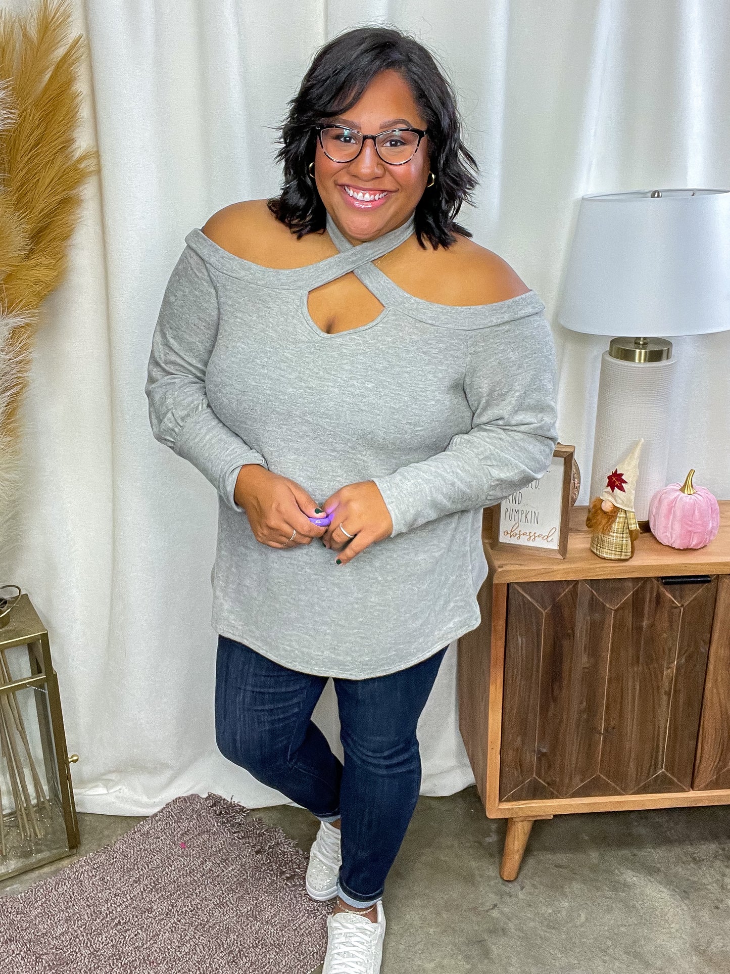 Pizza and a Movie Halter Detail Top