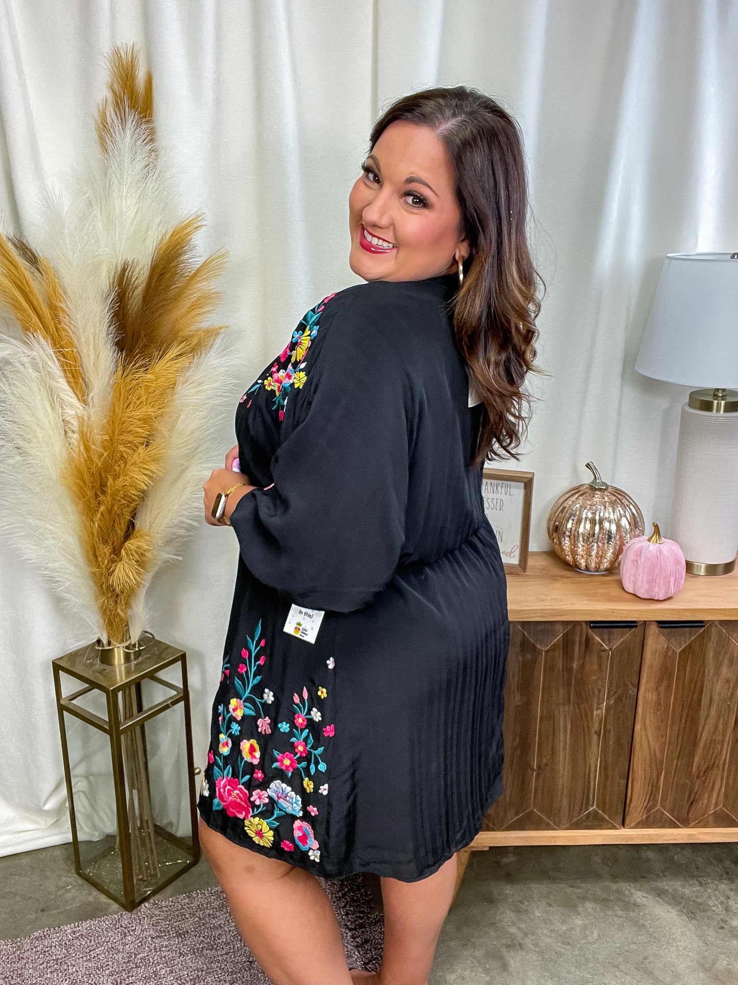 Happy To See You Floral Embroidered Dress