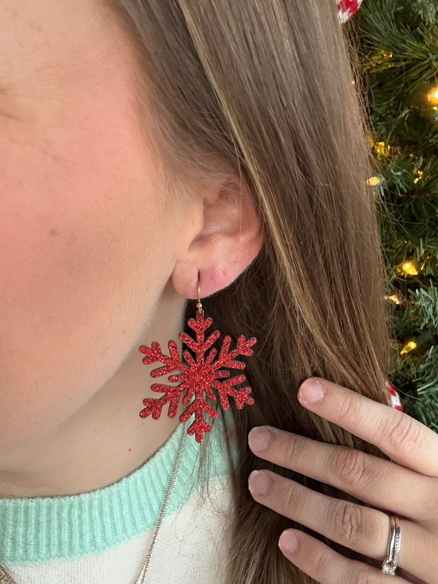 Glitter Snowflake Earrings