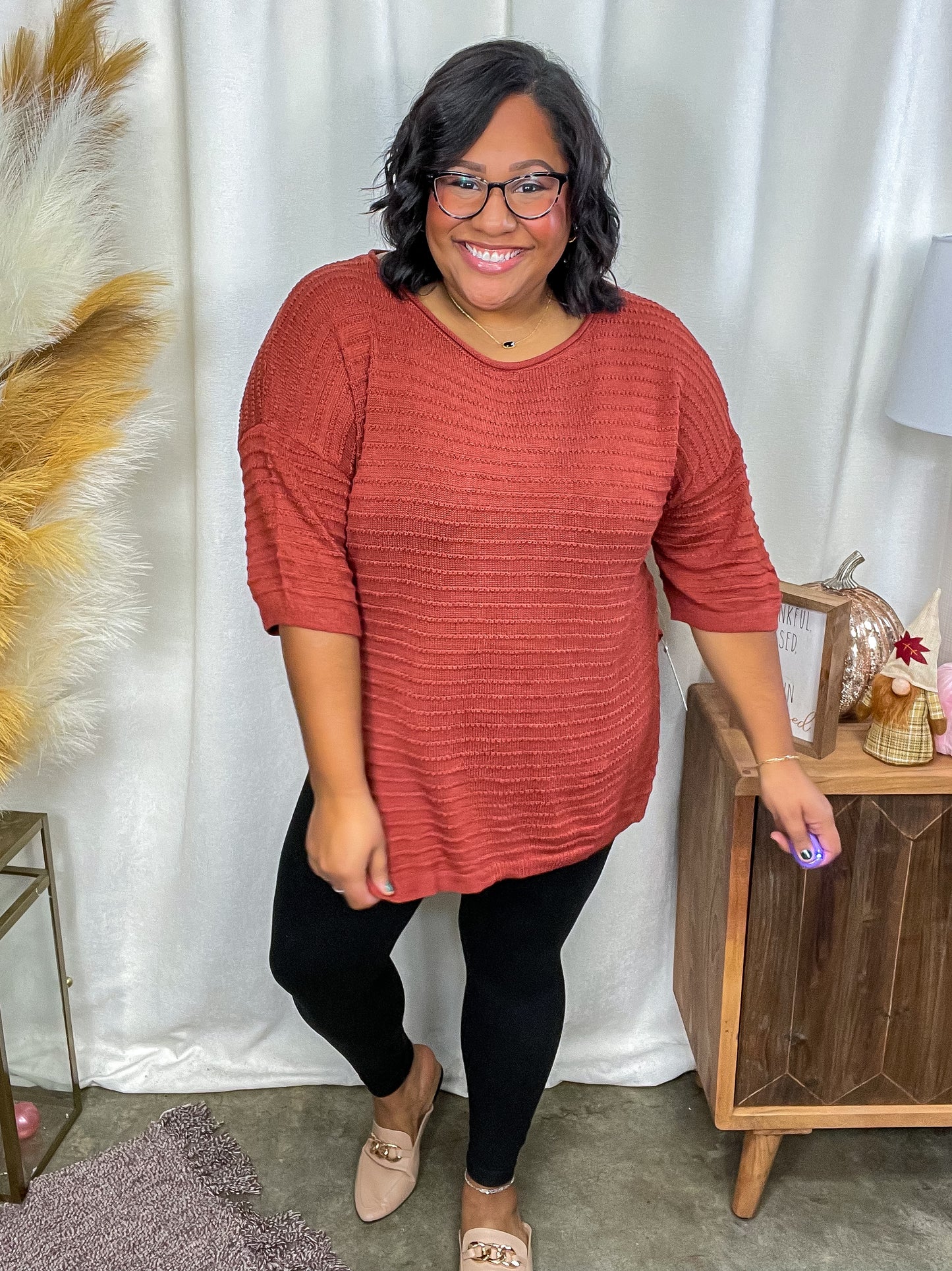High Tide Oversize Top in Rust