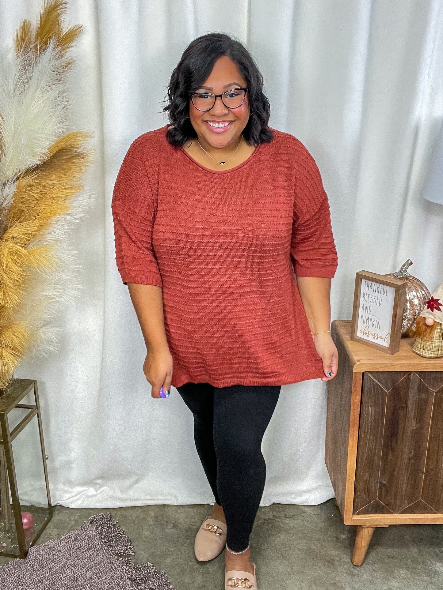 High Tide Oversize Top in Rust