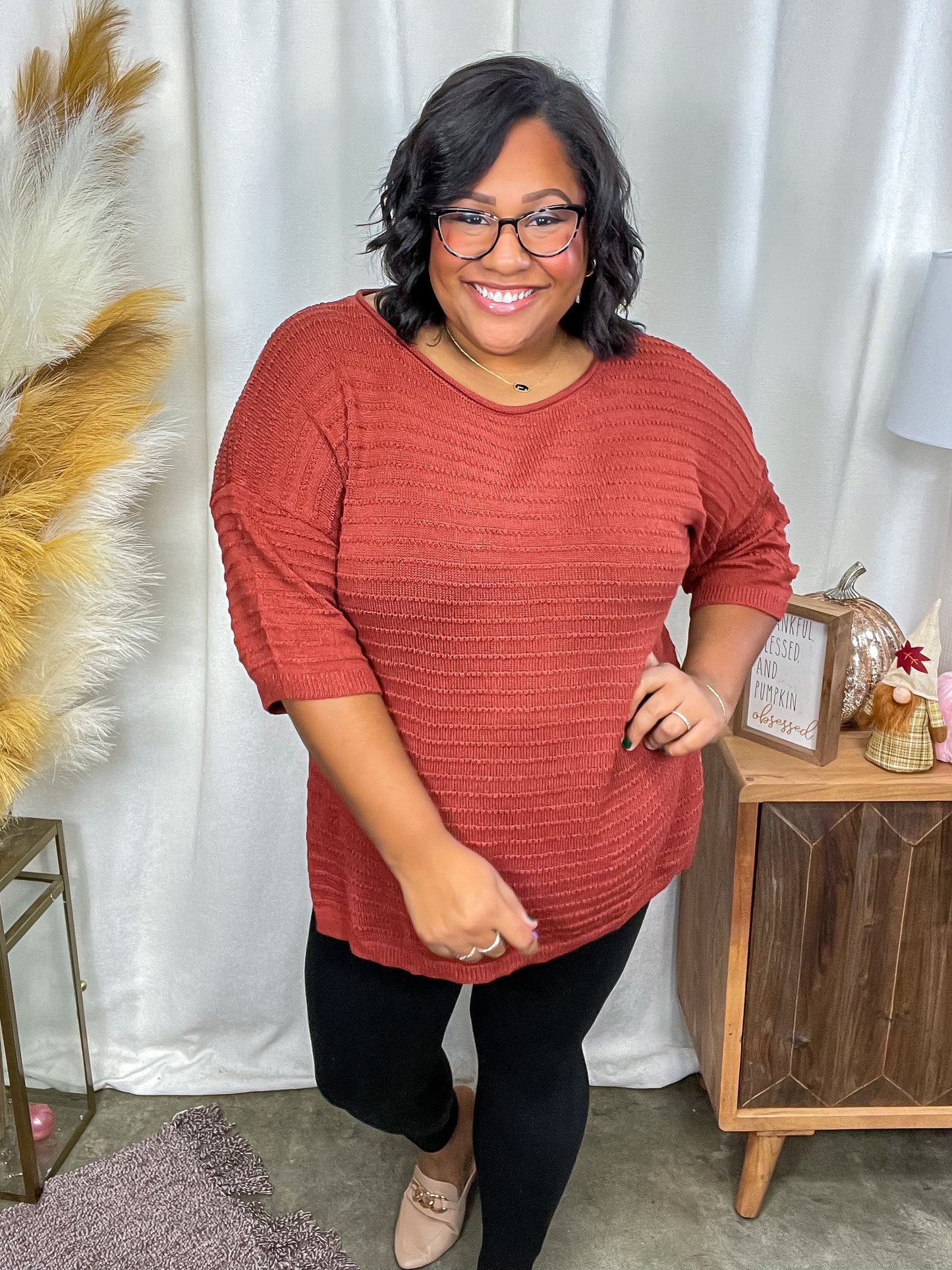 High Tide Oversize Top in Rust