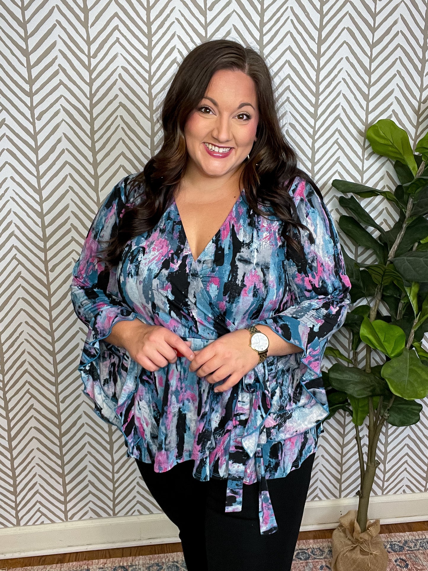 Have it All Top in Abstract Magenta