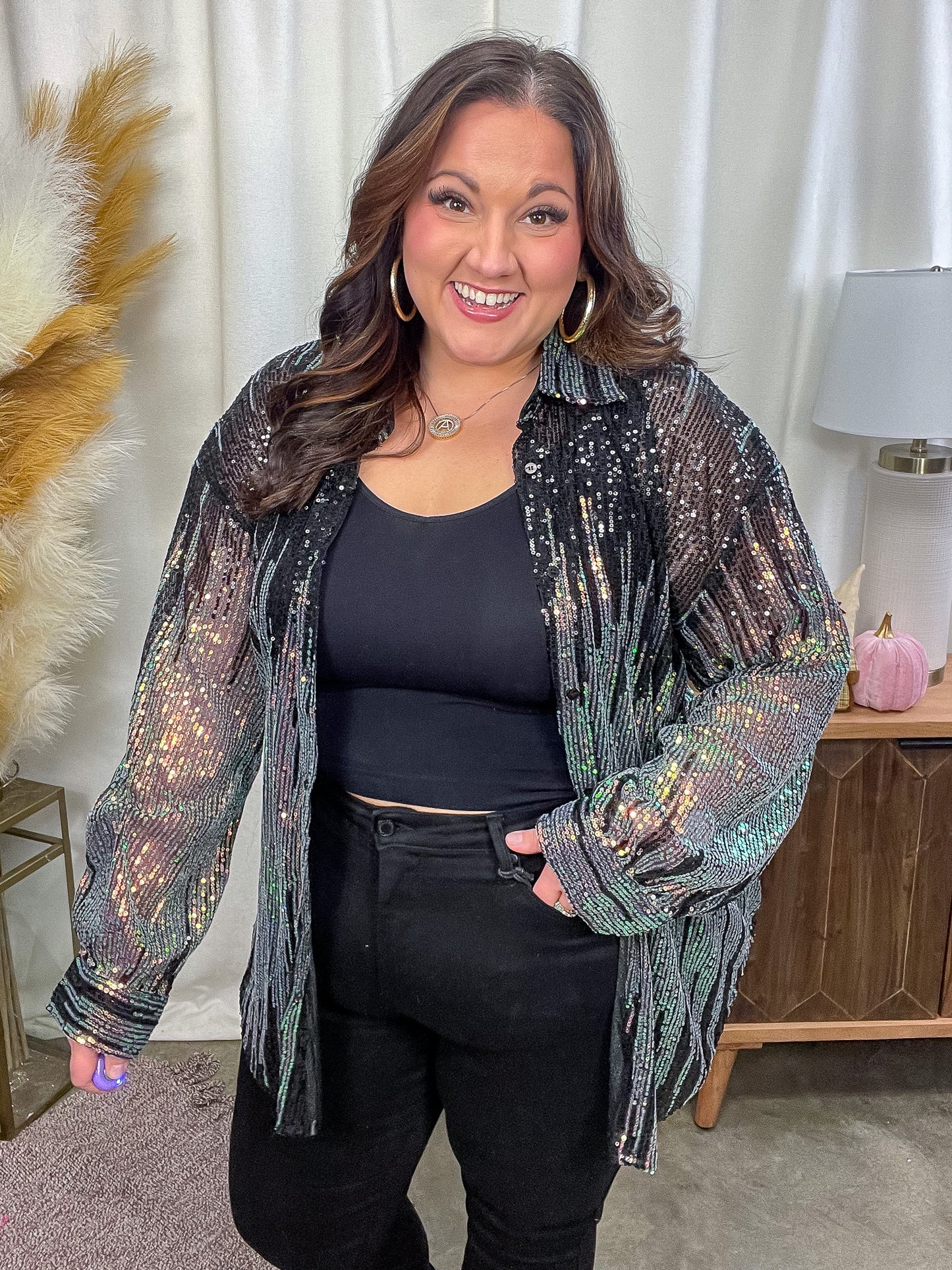 Too Glitz to Glam Button Up Shirt