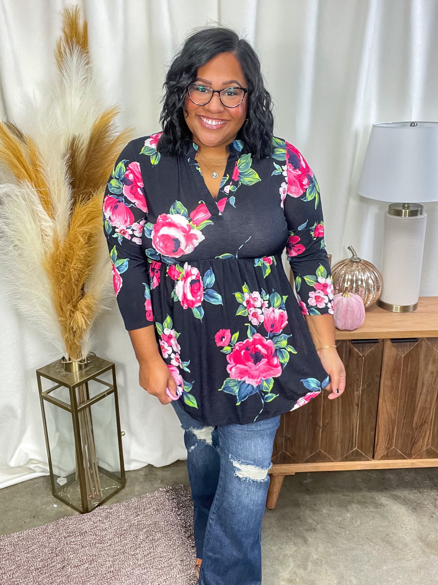 Doing My Best Floral Top