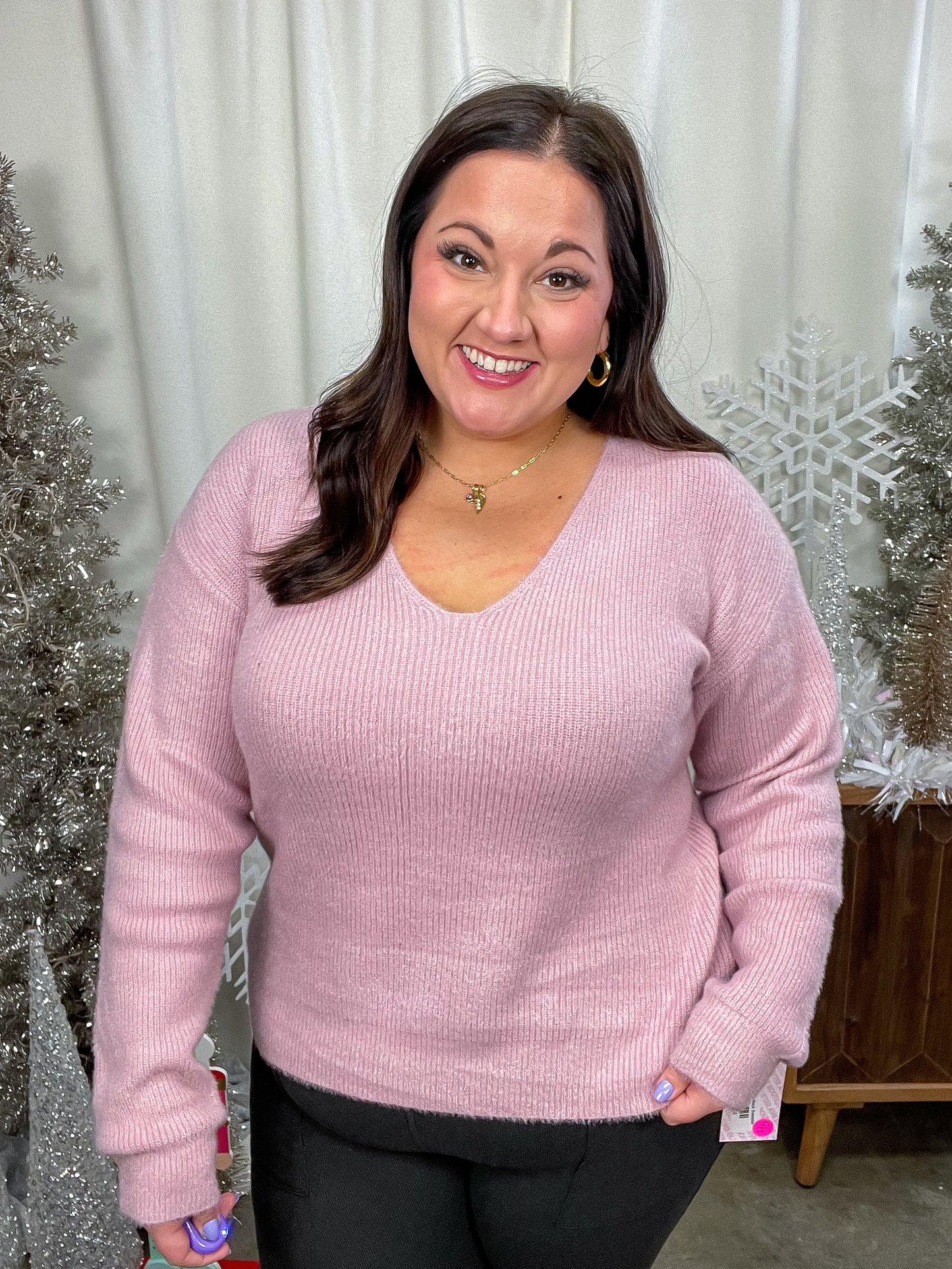 Plush Feelings V-Neck Sweater