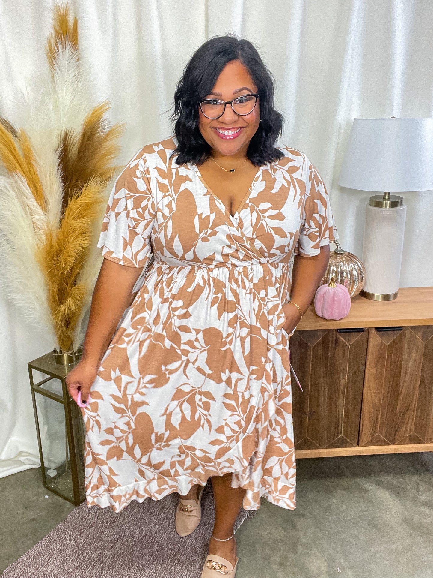 Conversation Starter Floral Faux Wrap Dress