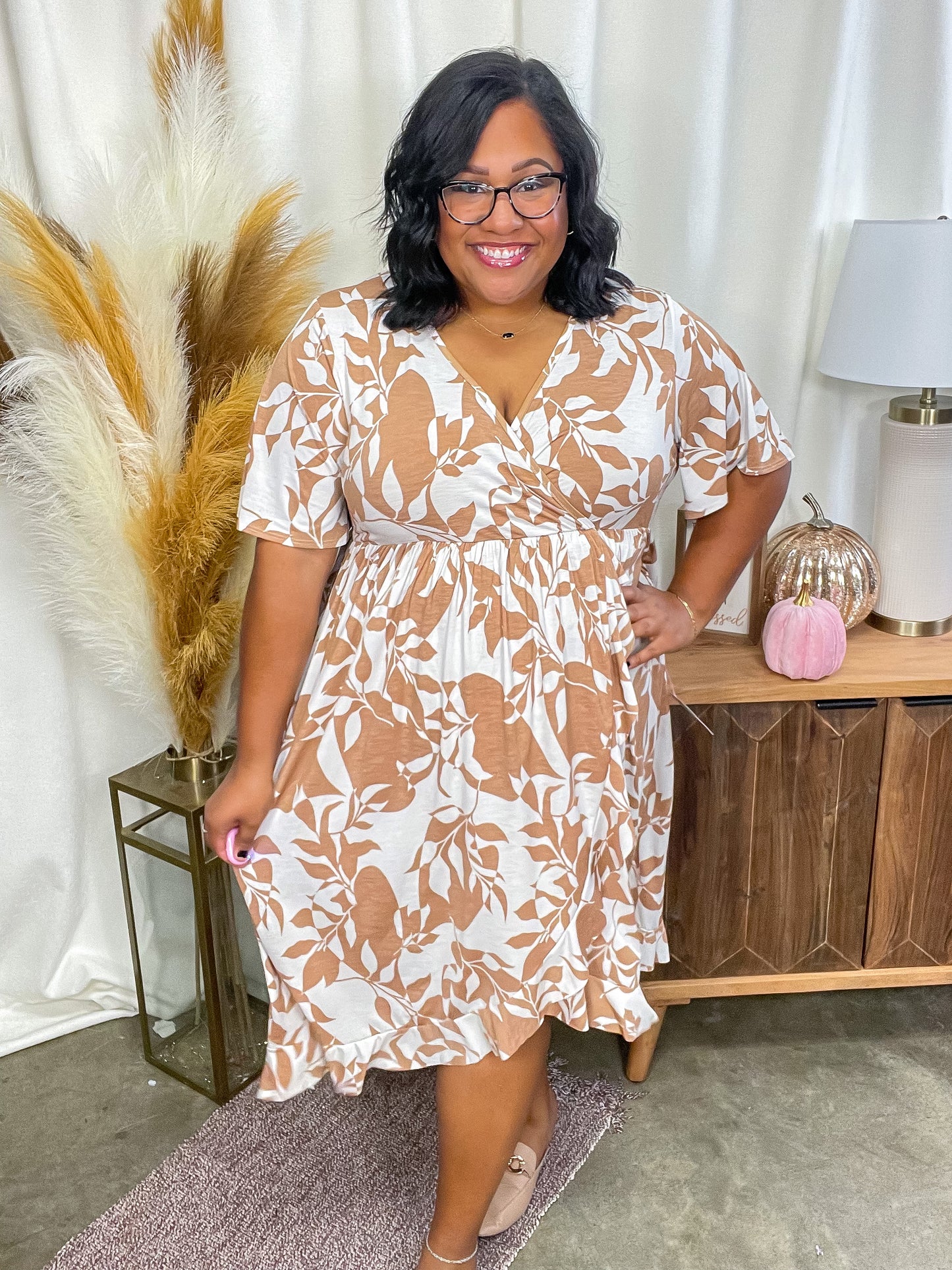 Conversation Starter Floral Faux Wrap Dress