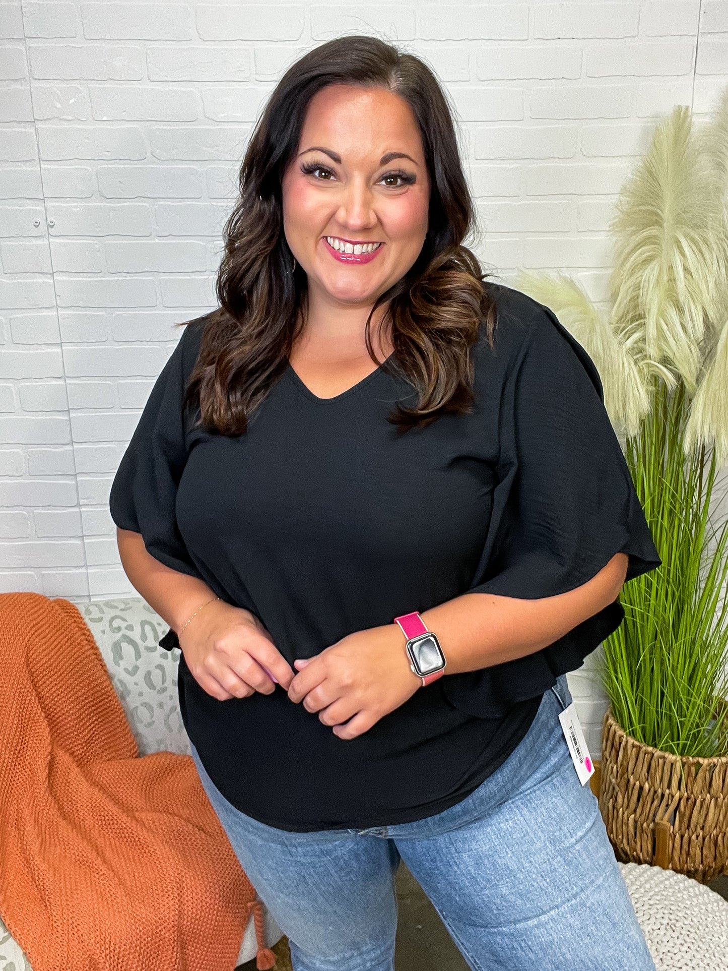 Around the World Draped Sleeve Blouse
