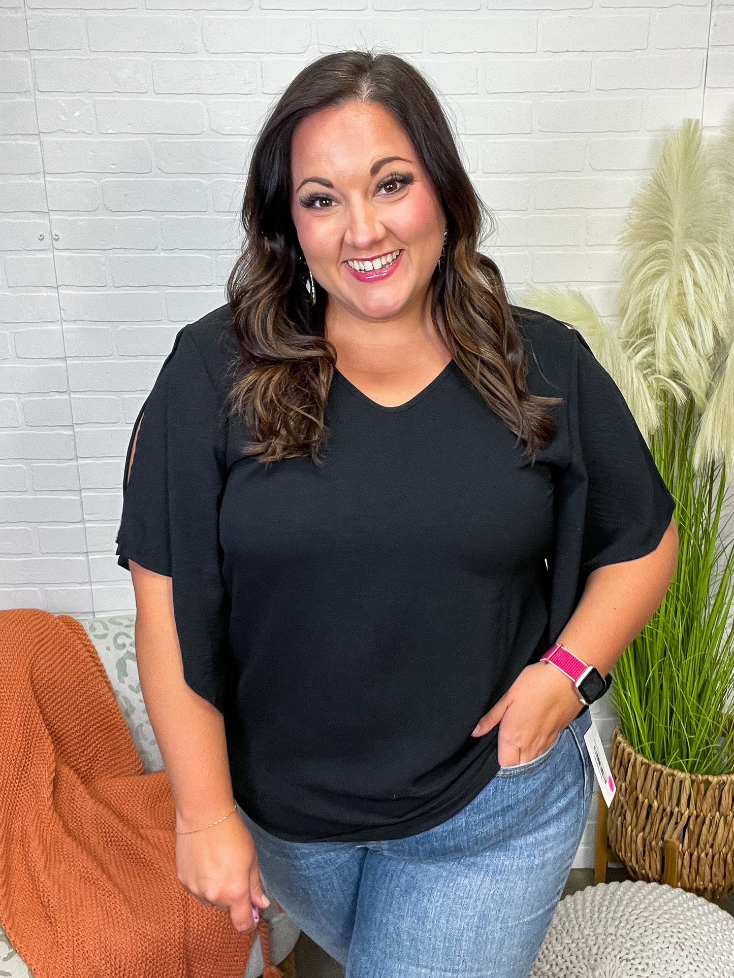 Around the World Draped Sleeve Blouse