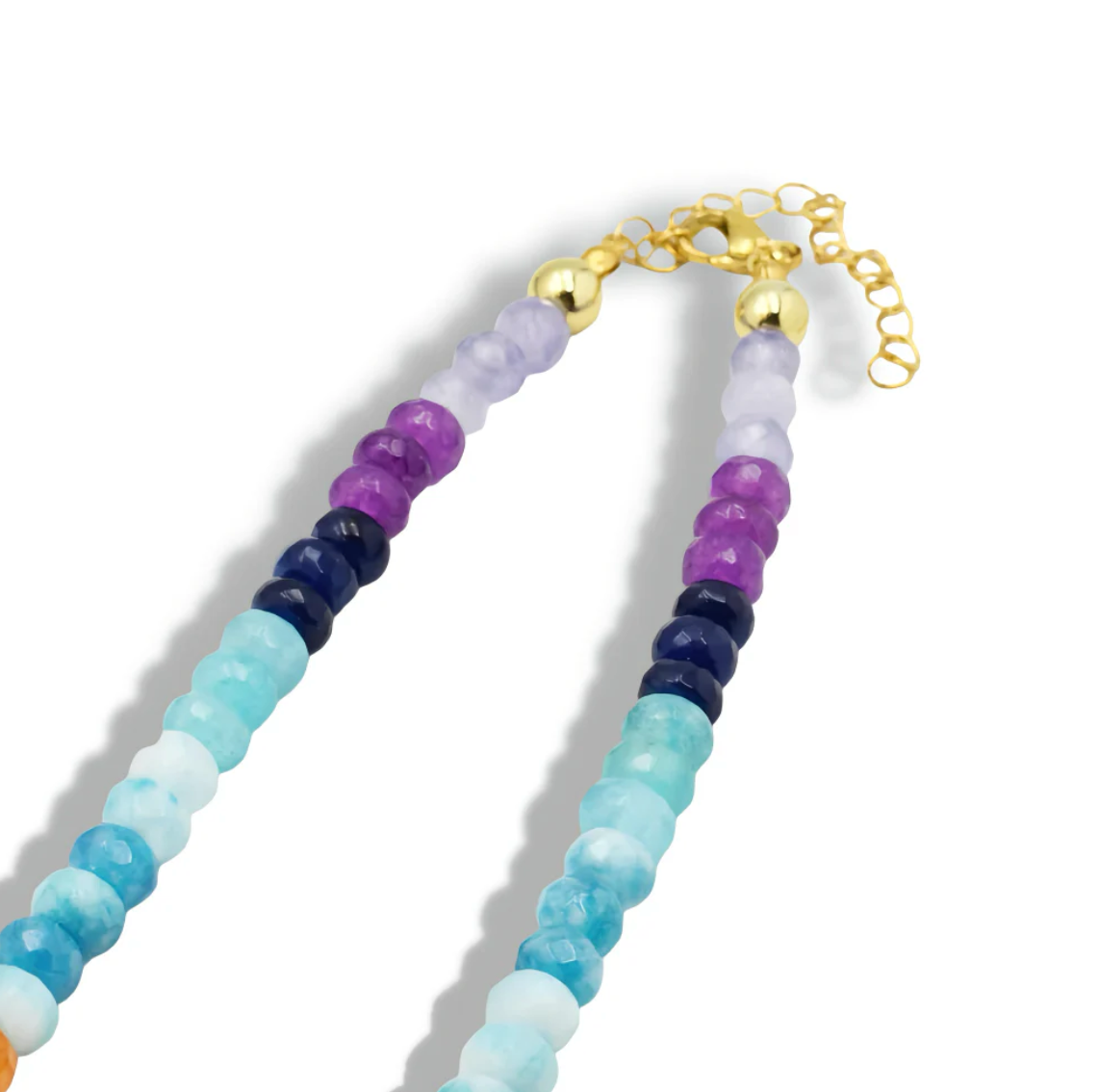 Colorful Gemstone Necklace with Pearl Accent