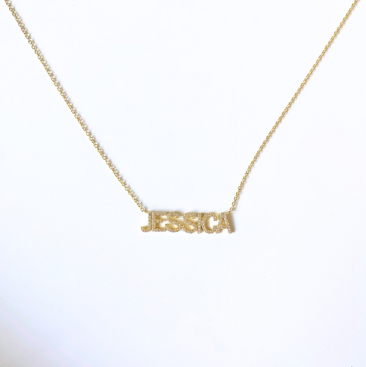 Custom Haven Crystal Nameplate Necklace