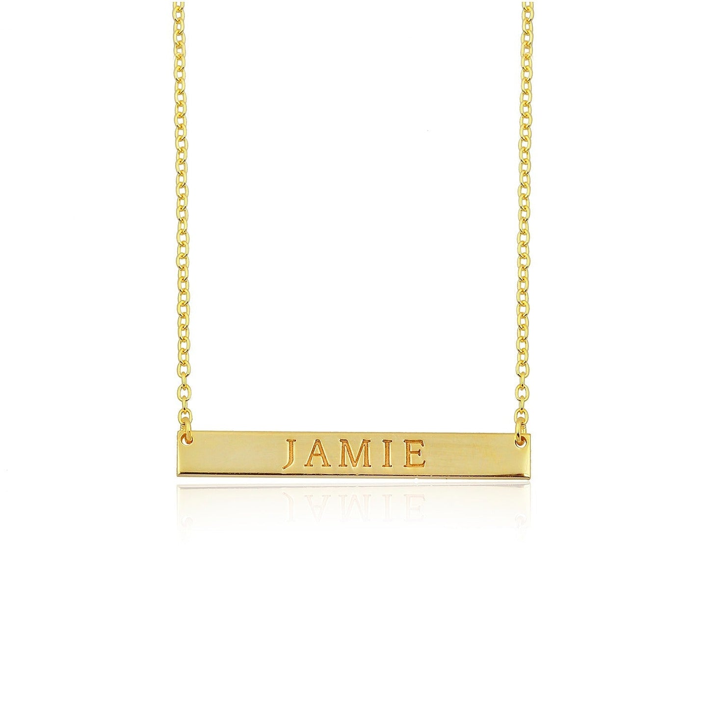 Water Resistant Custom Single Bar Nameplate Necklace