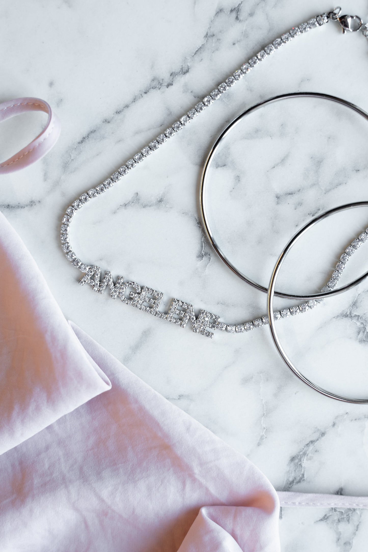 Customized Tennis Chain Nameplate Necklace