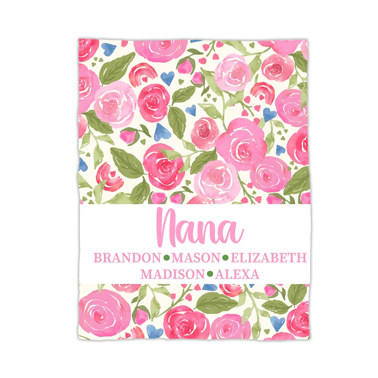 Pink Rose Personalized Blanket