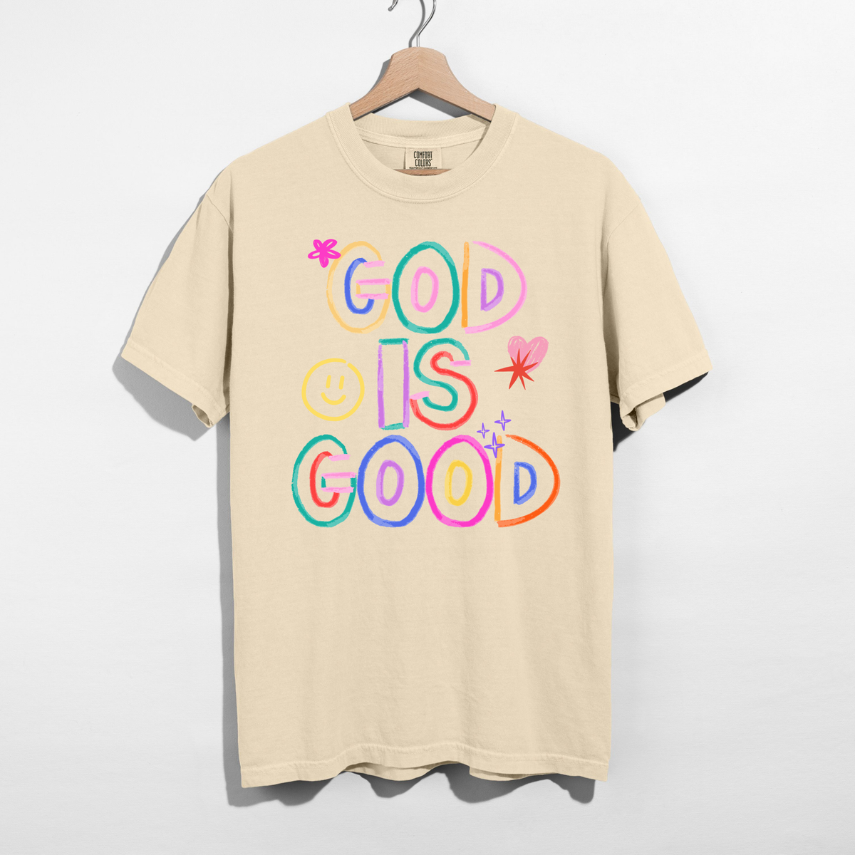 God Is Good Colorful Graphic Tee β Faith Based Christian Shirt