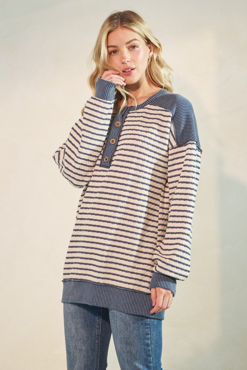 Mauve Striped Pullover