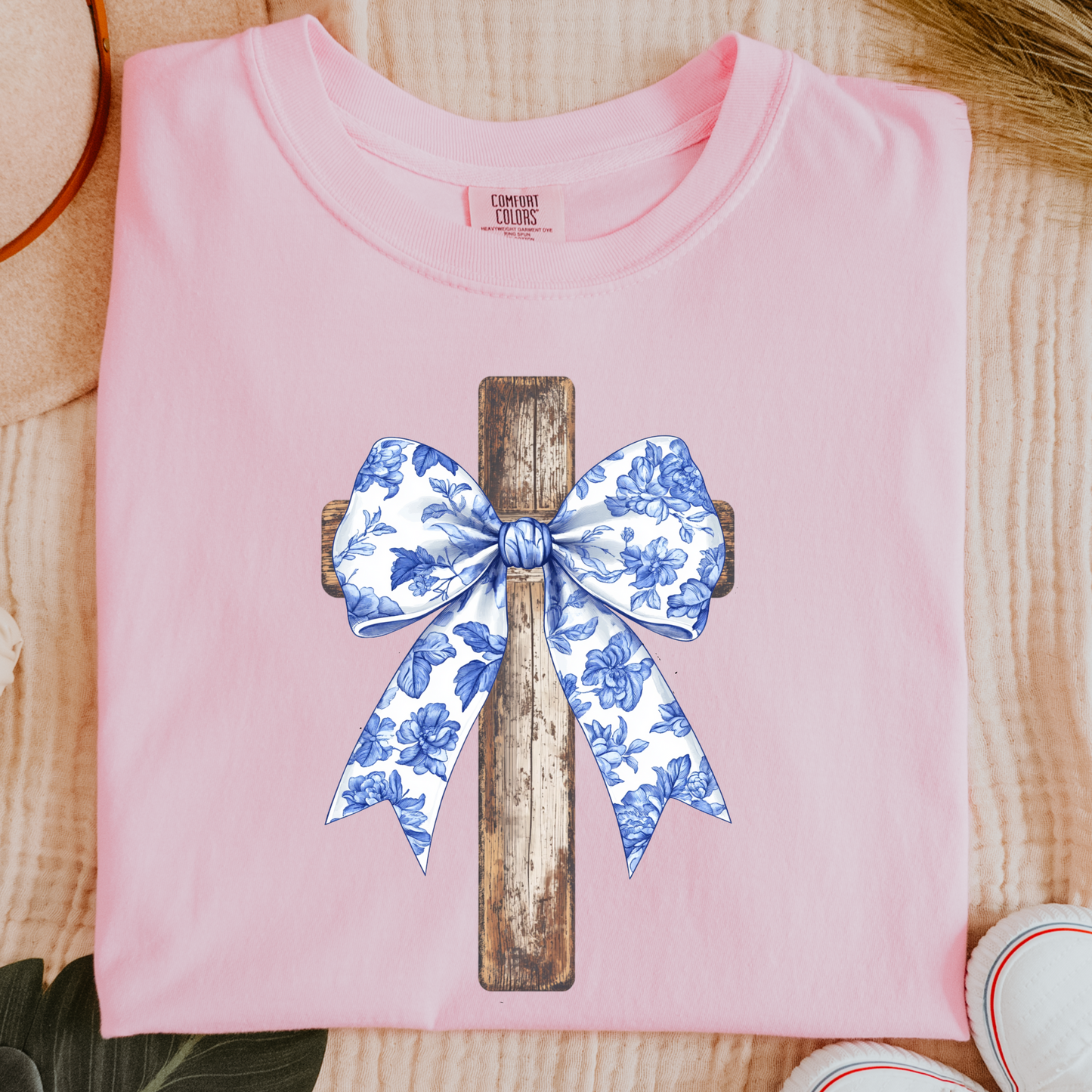 Chinoiserie Bow Cross Comfort Colors Tee