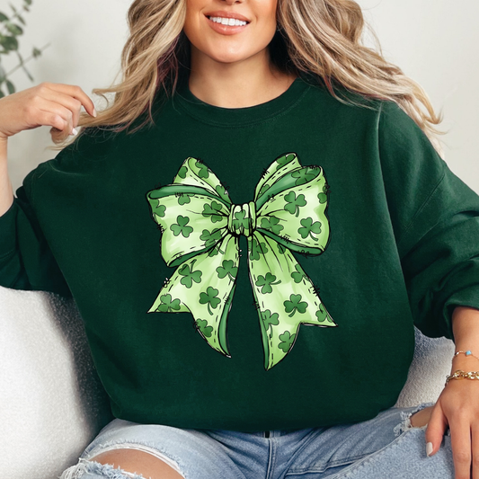 Shamrock Bow Crewneck Sweatshirt