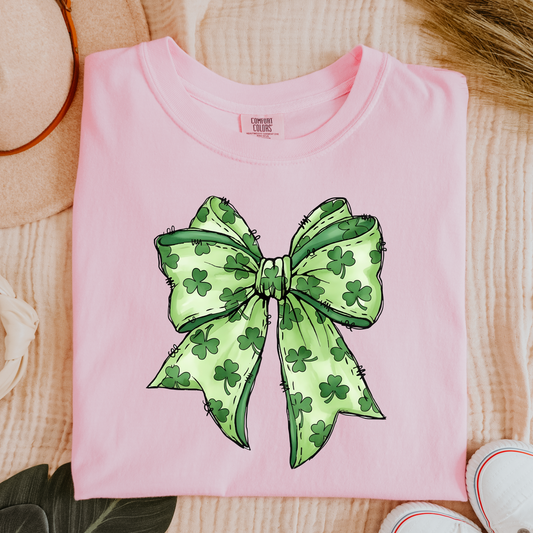 Shamrock Bow Comfort Colors Tee
