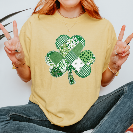 Patchwork Shamrock Comfort Colors Tee