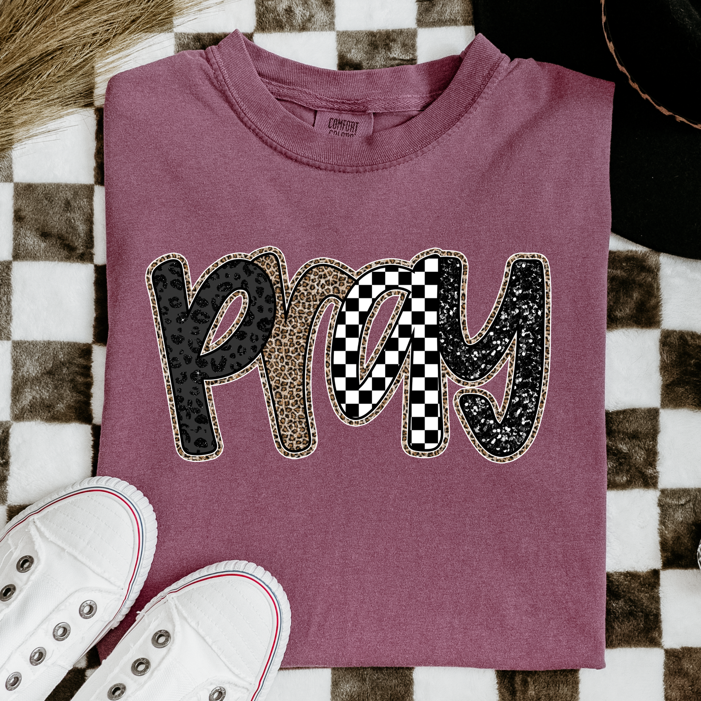 Multi-Print 'Pray' Comfort Colors Tee