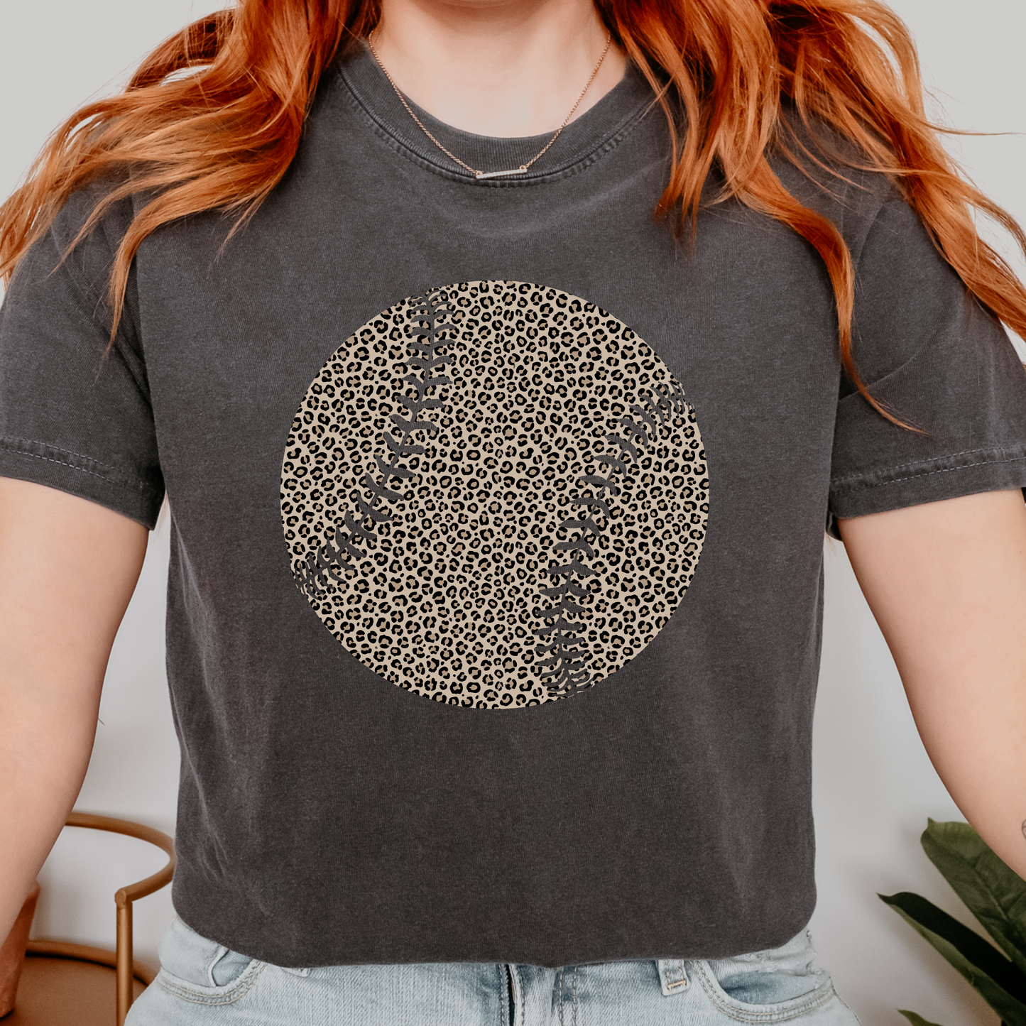 Leopard Baseball Comfort Colors Tee