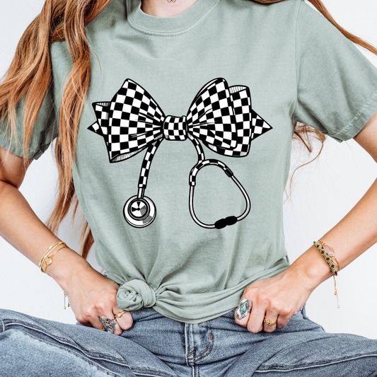 Checker Stethoscope Comfort Colors Tee