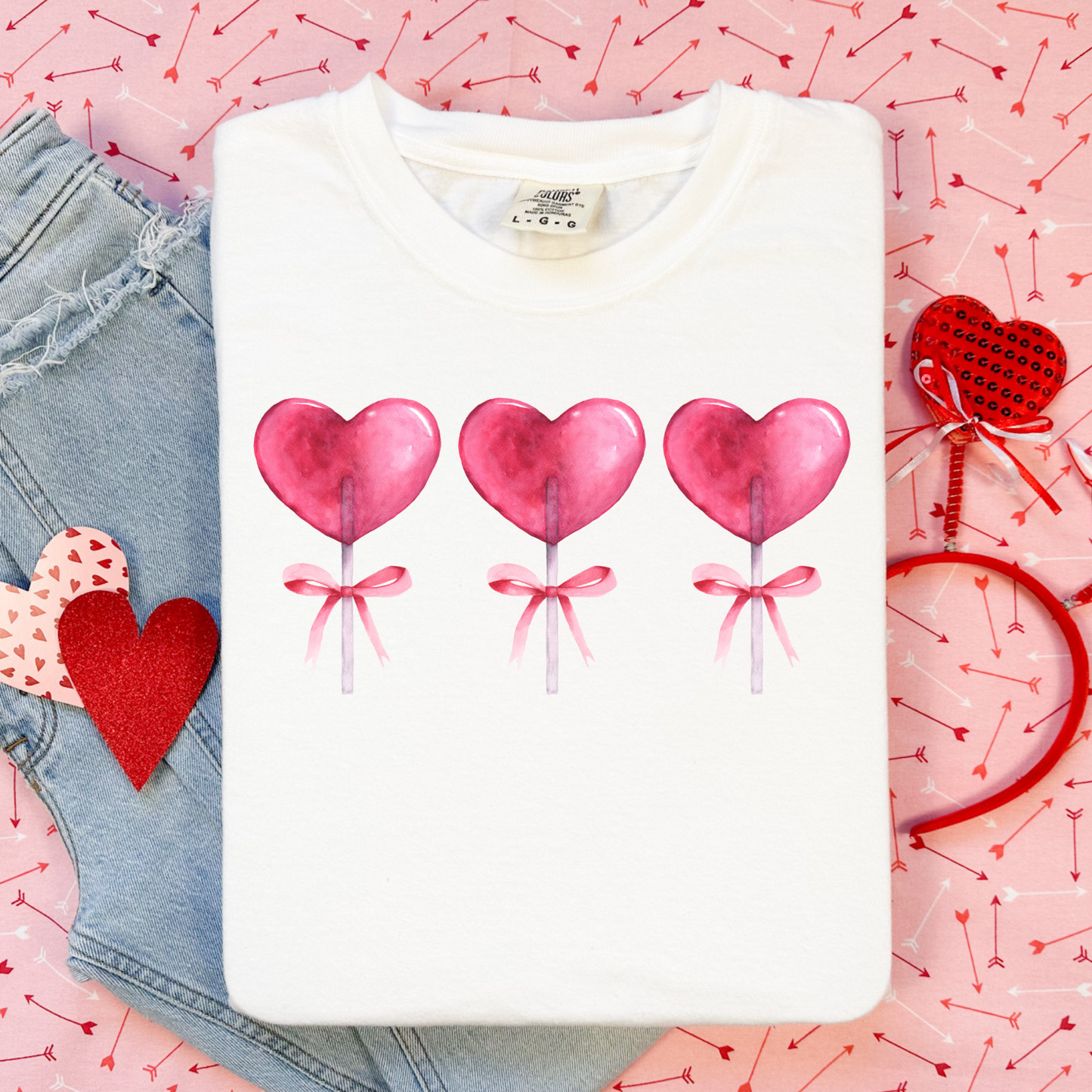 Lollipop Heart Comfort Colors Tee