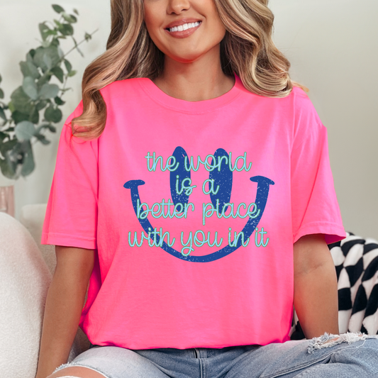 The World Is Better Comfort Colors Tee