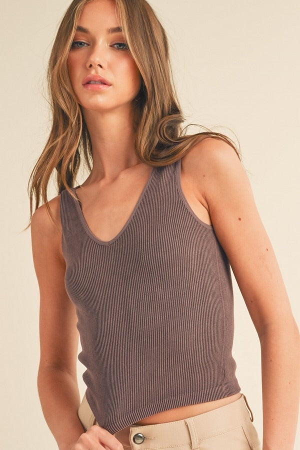 Reversible Ribbed Tank Top (14 COLORS)