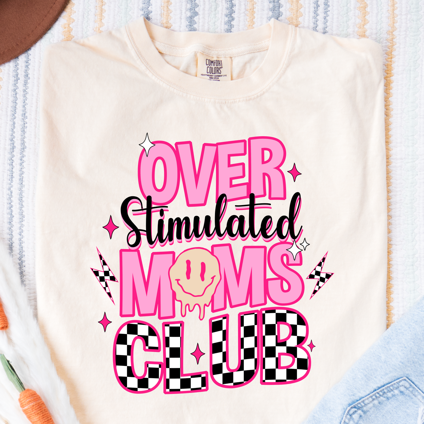 Overstimulated Moms Club Comfort Colors Tee