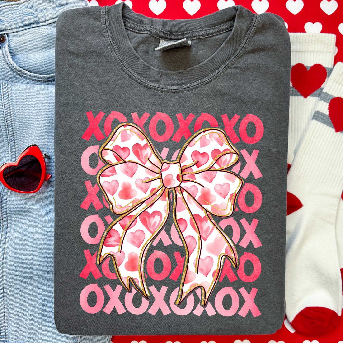 XOXO Bow Comfort Colors Tee