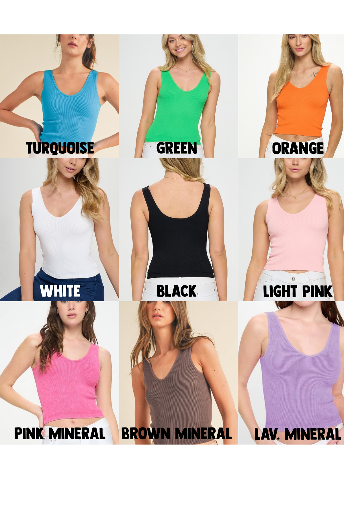 Reversible Ribbed Tank Top (14 COLORS)