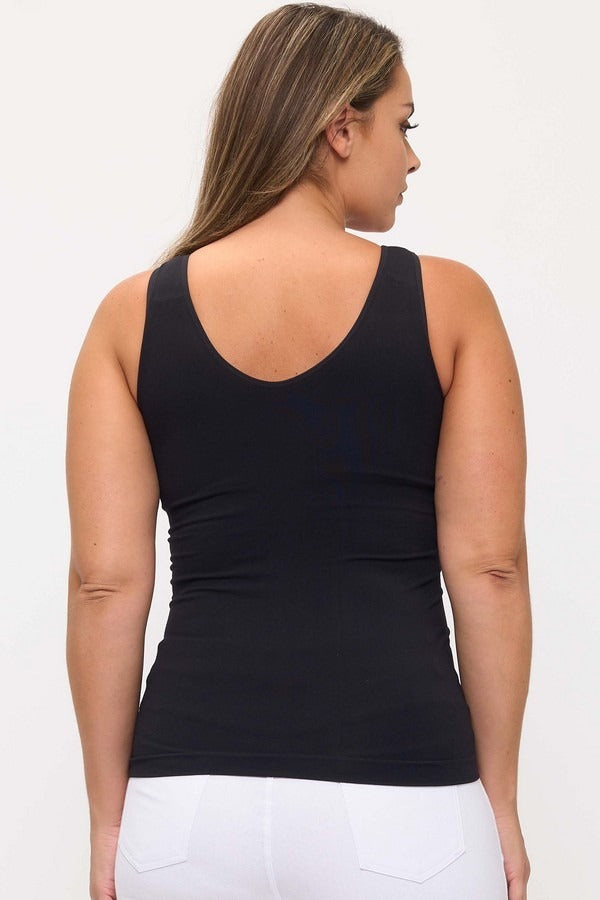 Black Seamless Tank with Built-In Bra