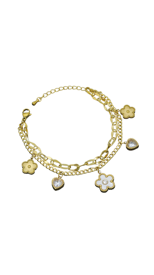 Clover Crush Charm Bracelet *Stainless/Waterproof*
