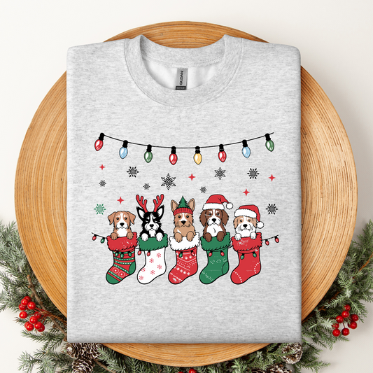 Puppies in Stockings Crewneck