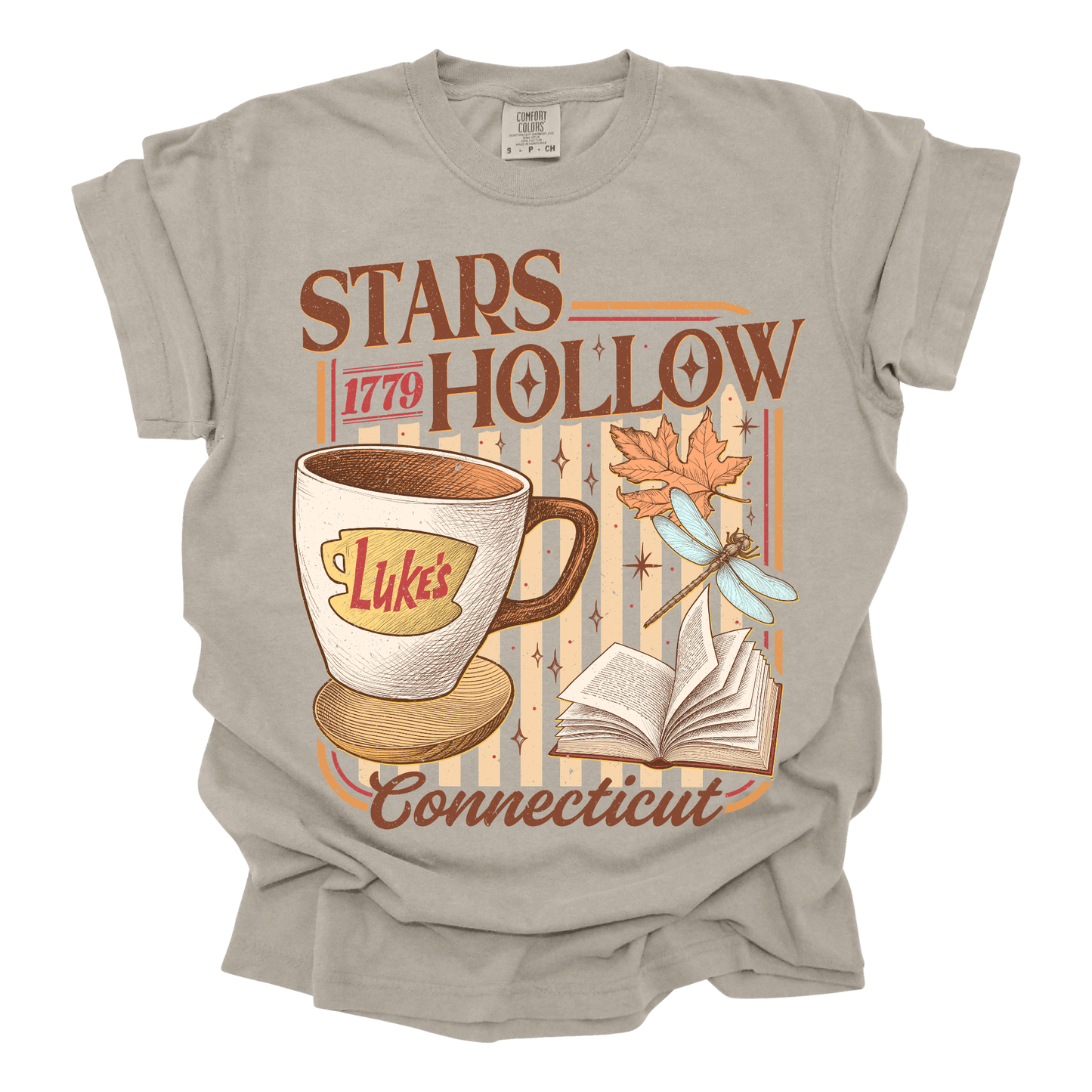 Luke's Coffee Stripe Comfort Colors Tees