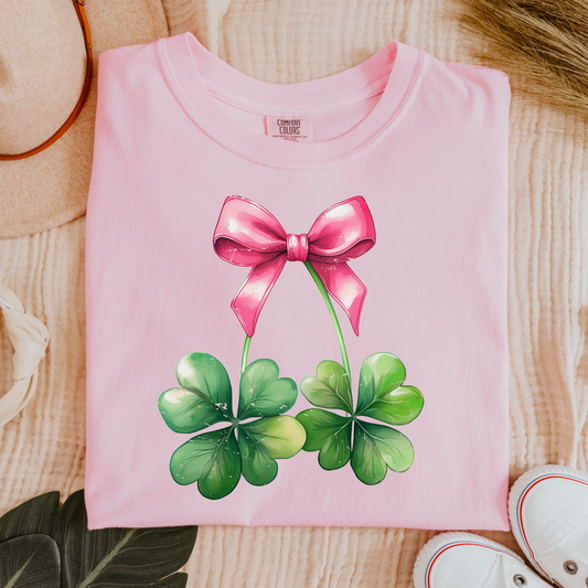 Shamrock Bow Comfort Colors Tee